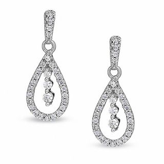 0.33 CT. T.W. Diamond Pear-Shaped Drop Earrings in 10K White Gold