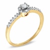 0.16 CT. T.W. Diamond Round Bezel Promise Ring in 10K Gold