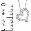 0.20 CT. T.W. Diamond Pavé Tilted Heart Pendant in 10K White Gold