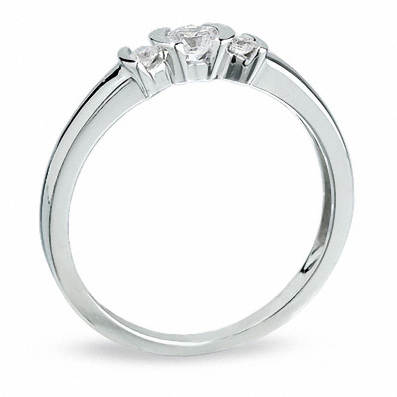 0.20 CT. T.W. Diamond Three Station Promise Ring in 10K White Gold|Peoples Jewellers