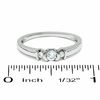 0.20 CT. T.W. Diamond Three Station Promise Ring in 10K White Gold