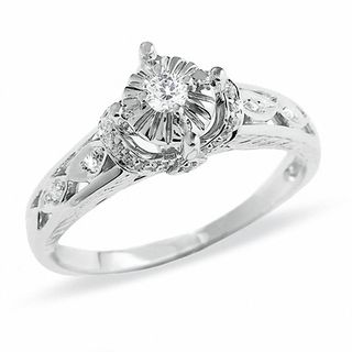 0.16 CT. T.W. Diamond Promise Ring in 10K White Gold