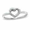 Diamond Accent Twist Heart Ring in 10K White Gold