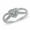 Thumbnail Image 0 of 0.16 CT. T.W. Diamond Heart Split Shank Promise Ring in 10K White Gold