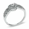 Thumbnail Image 1 of 0.16 CT. T.W. Diamond Heart Split Shank Promise Ring in 10K White Gold