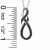Thumbnail Image 1 of Black Diamond Accent Swirled Knot Pendant in Sterling Silver