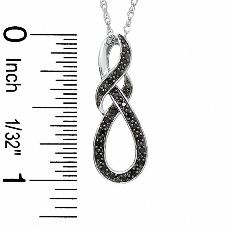 Black Diamond Accent Swirled Knot Pendant in Sterling Silver