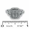 Thumbnail Image 3 of 0.25 CT. T.W. Diamond Rectangle Cluster Buckle Ring in Sterling Silver