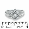 0.50 CT. T.W. Diamond Bypass Three Stone Ring in 10K Gold