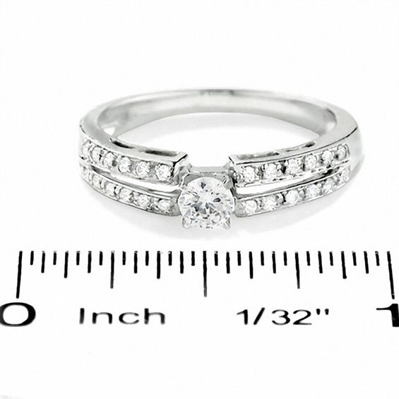 0.25 CT. T.W. Diamond Split Shank Promise Ring in 10K White Gold