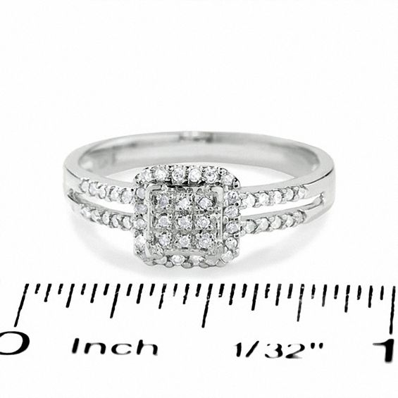 0.25 CT. T.W. Diamond Split Shank Ring in 10K White Gold