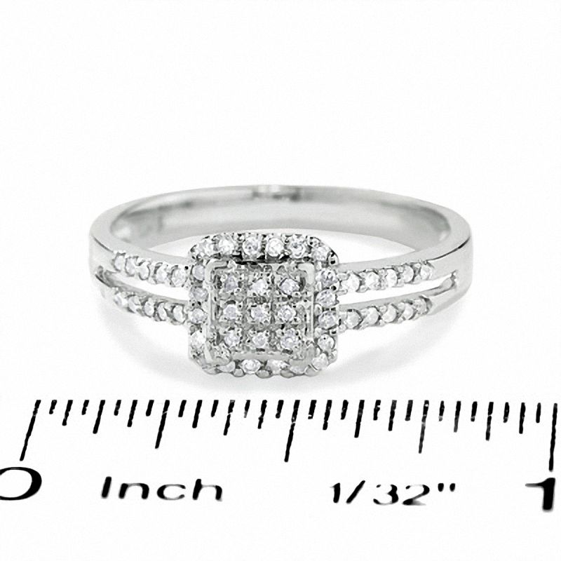 0.25 CT. T.W. Diamond Split Shank Ring in 10K White Gold|Peoples Jewellers