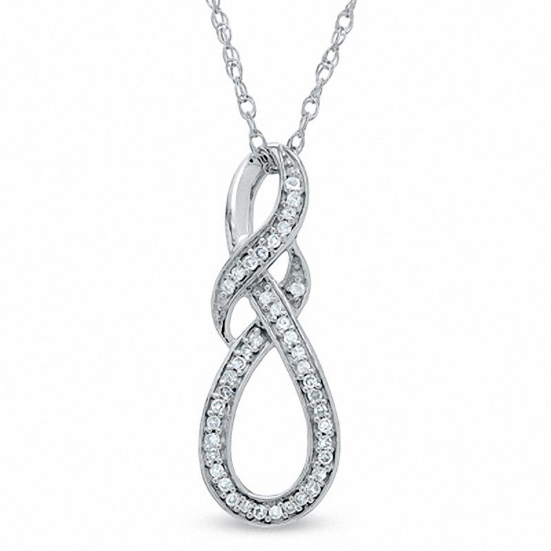 Diamond Accent Knotted Swirl Pendant in Sterling Silver|Peoples Jewellers