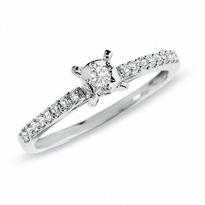 0.20 CT. T.W. Diamond Promise Ring in 10K White Gold