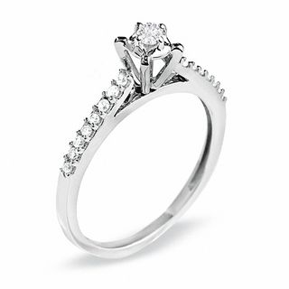 0.20 CT. T.W. Diamond Promise Ring in 10K White Gold