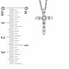 Thumbnail Image 1 of 0.25 CT. T.W. Round and Baguette Diamond Cross Pendant in 10K White Gold