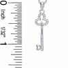 Thumbnail Image 1 of 0.10 CT. T.W. Diamond Mini Clover Key Pendant in Sterling Silver