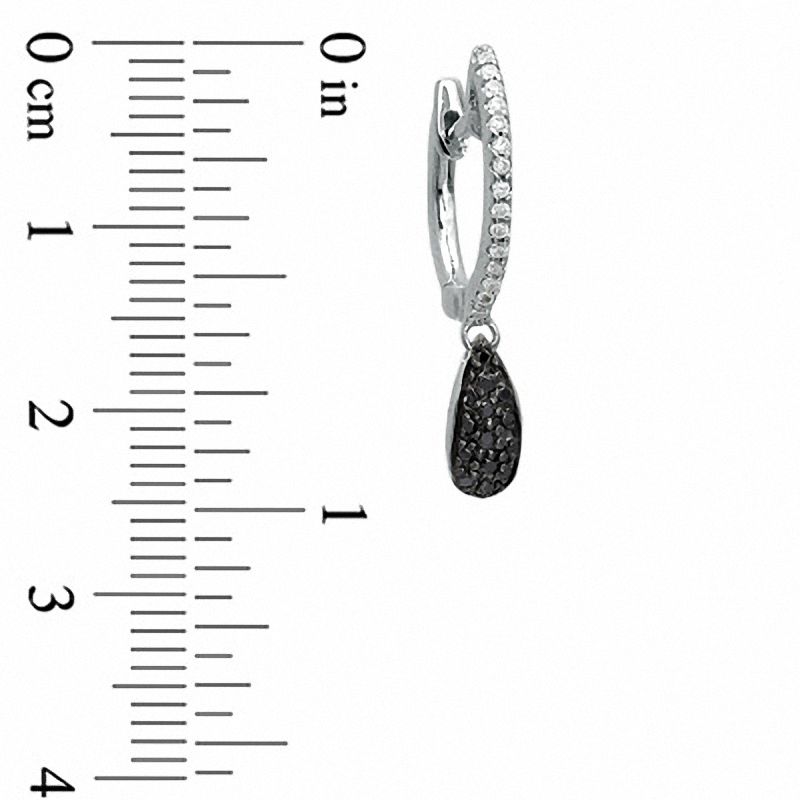 0.25 CT. T.W. Black and White Diamond Teardrop Earrings in Sterling Silver|Peoples Jewellers