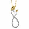 Thumbnail Image 0 of 0.16 CT. T.W. Diamond Mother Infinite Love Pendant in Sterling Silver and 18K Gold Plate