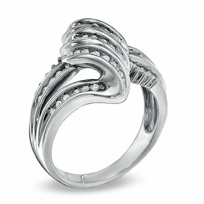 0.25 CT. T.W. Diamond Swirl Ring in Sterling Silver