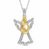 0.16 CT. T.W. Diamond Angel Motherly Love Pendant in Sterling Silver and 18K Gold Plate