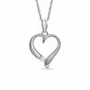 Thumbnail Image 0 of Diamond Accent Polished Heart Pendant in Sterling Silver