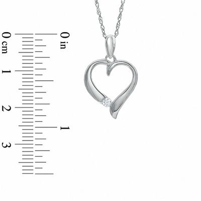 Diamond Accent Polished Heart Pendant in Sterling Silver