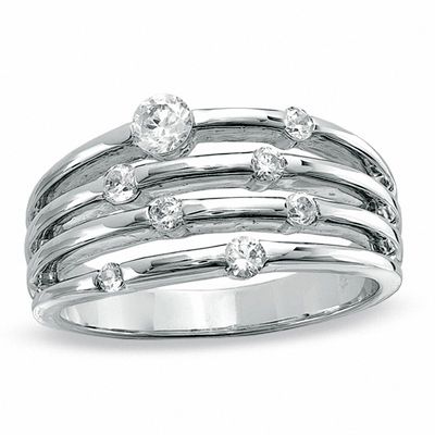 0.50 CT. T.W. Diamond Orbit Band in 10K White Gold