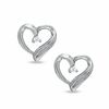 Thumbnail Image 0 of Diamond Accent Heart Stud Earrings in Sterling Silver