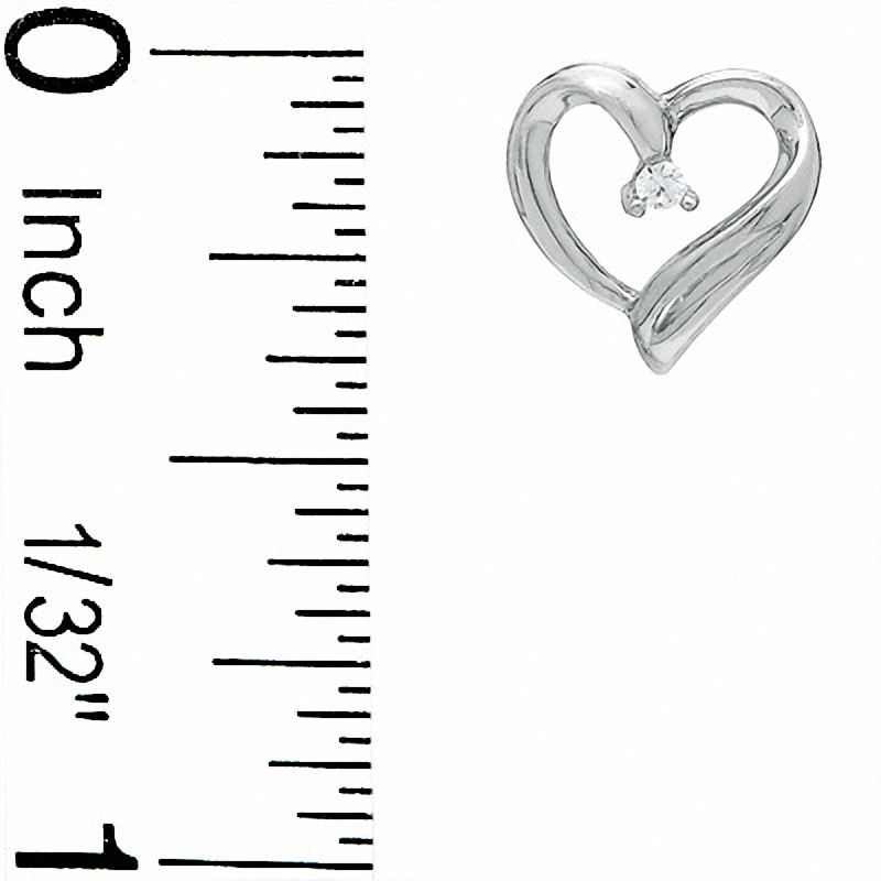 Diamond Accent Heart Stud Earrings in Sterling Silver