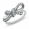 Thumbnail Image 0 of 0.25 CT. T.W. Diamond Knot Bow Ring in Sterling Silver