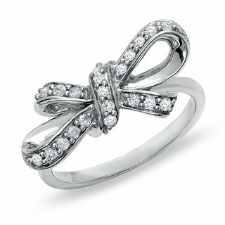 0.25 CT. T.W. Diamond Knot Bow Ring in Sterling Silver