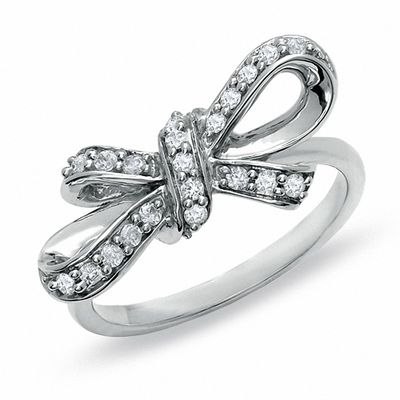 0.25 CT. T.W. Diamond Knot Bow Ring in Sterling Silver