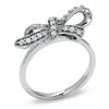 Thumbnail Image 1 of 0.25 CT. T.W. Diamond Knot Bow Ring in Sterling Silver