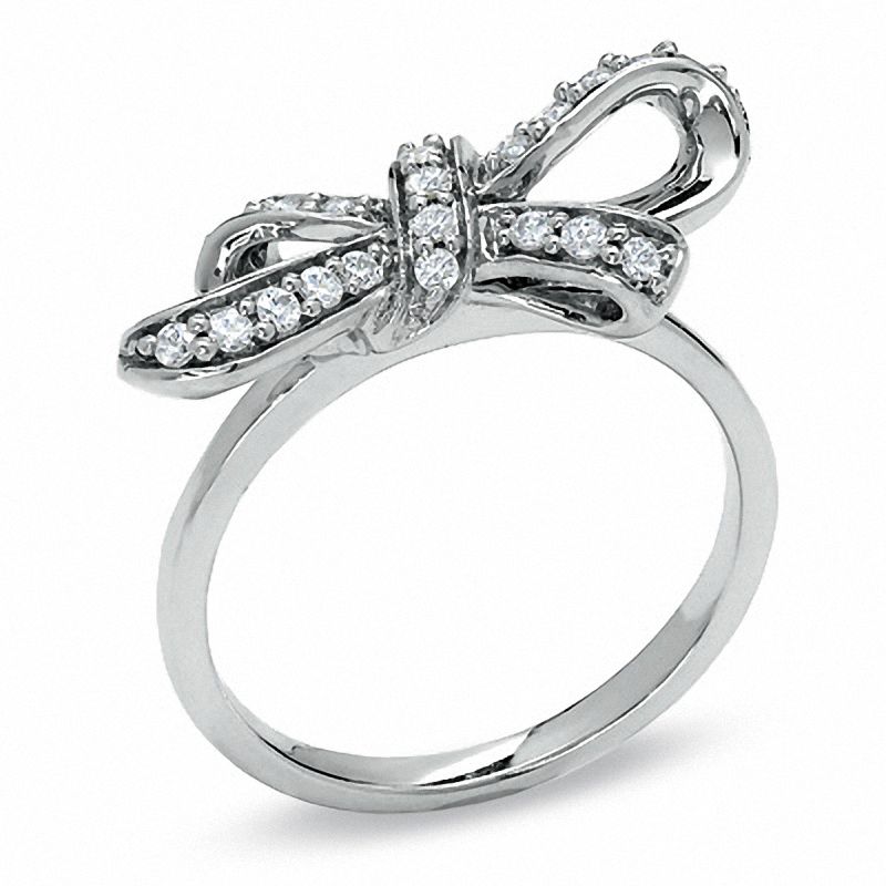 0.25 CT. T.W. Diamond Knot Bow Ring in Sterling Silver