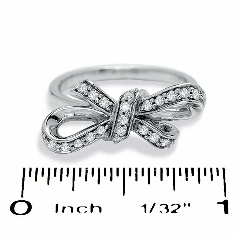 0.25 CT. T.W. Diamond Knot Bow Ring in Sterling Silver|Peoples Jewellers