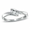 0.16 CT. T.W. Diamond Three Stone Bypass Ring in Sterling Silver