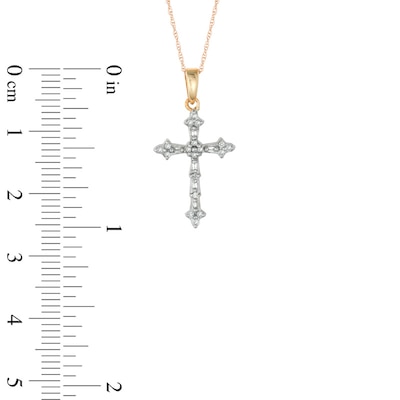 0.10 CT. T.W. Diamond Cross Pendant in 10K Gold