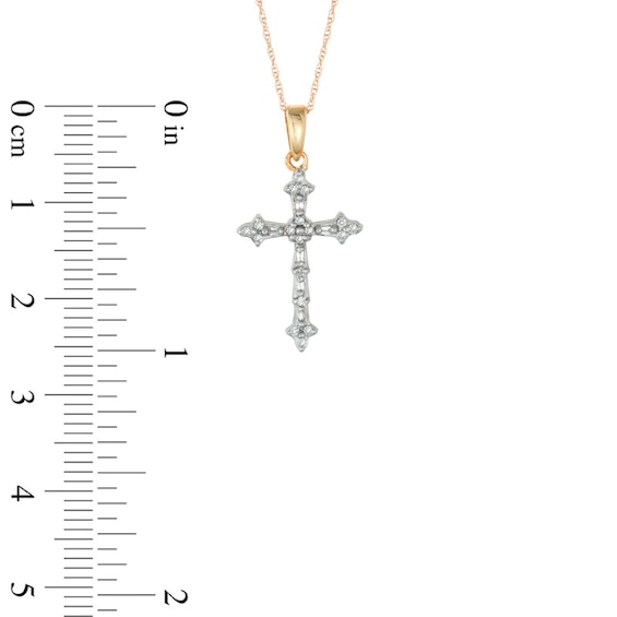 0.10 CT. T.W. Diamond Cross Pendant in 10K Gold