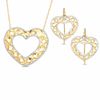 Thumbnail Image 0 of Diamond-Cut Heart Pendant and Earring Set in 10K Gold