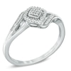 0.09 CT. T.W. Multi-Diamond Square Bypass Ring in Sterling Silver