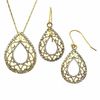 Thumbnail Image 0 of Teardrop Scroll Pendant and Earrings Set in 10K Gold