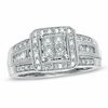 Thumbnail Image 0 of 0.75 CT. T.W. Princess-Cut Quad Diamond Frame Engagement Ring in 14K White Gold