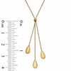 Thumbnail Image 1 of Triple Teardrop Lariat Necklace in 10K Tri-Tone Gold - 17"