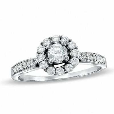 0.50 CT. T.W. Diamond Frame Ring in 10K White Gold