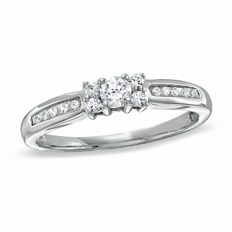 0.25 CT. T.W. Diamond Channel Engagement Ring in 10K White Gold|Peoples Jewellers