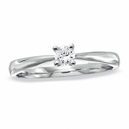 0.16 CT. Diamond Solitaire Promise Ring in 10K White Gold