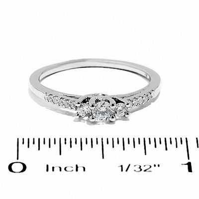 0.33 CT. T.W. Diamond Three Stone Ring in 10K White Gold