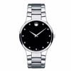 Thumbnail Image 0 of Men's Movado Serio Diamond Accent Watch with Round Black Museum Dial (Model: 606490)