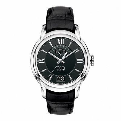 Men's ESQ Movado Quest Retrograde Strap Watch with Black Dial (Model: 07301402)